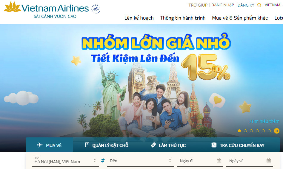 tra cứu vé máy bay vietnam airline đã đặt